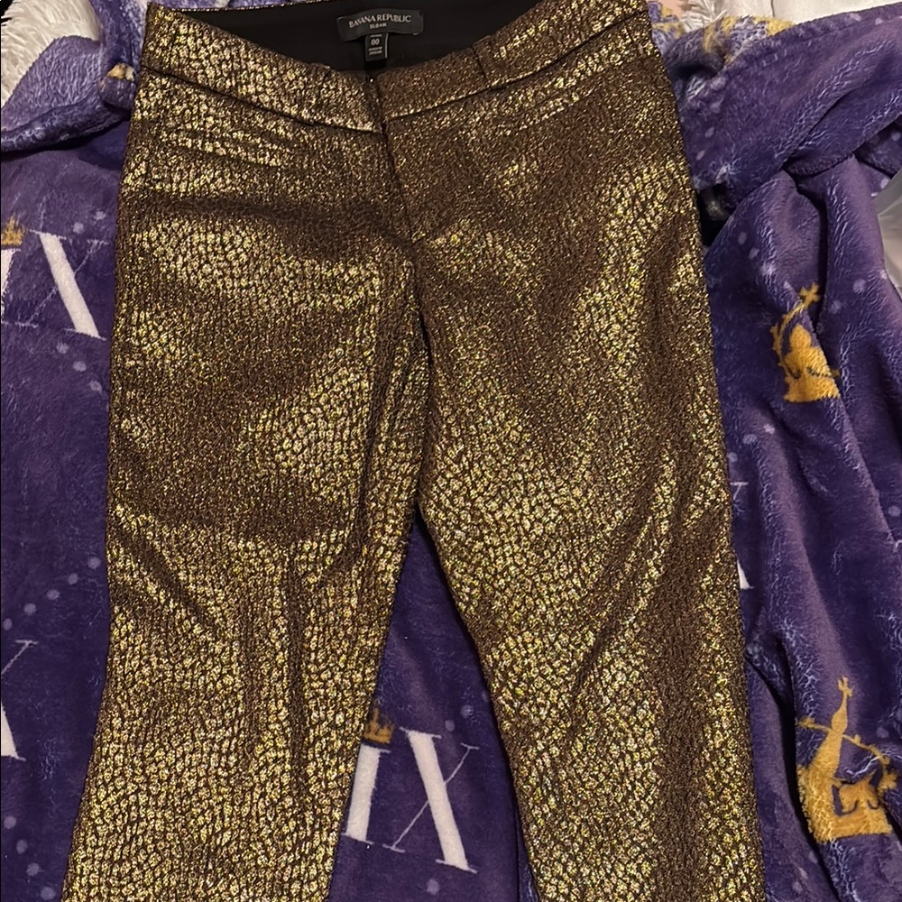 Banana Republic Gold Metallic Pants